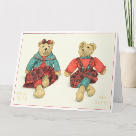 HERR und MRS. BEAR Big Christmas Card Karte (Vorderseite)