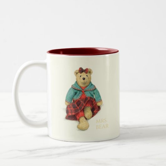 HERR und MRS. BEAR Maroon Zwei-Tone-Tasse Zweifarbige Tasse (Links)
