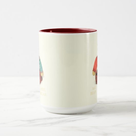 HERR und MRS. BEAR Tall Maroon Combo Tasse (Zentrum)