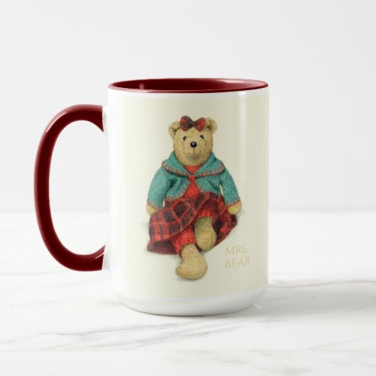 HERR und MRS. BEAR Tall Maroon Combo Tasse (Links)