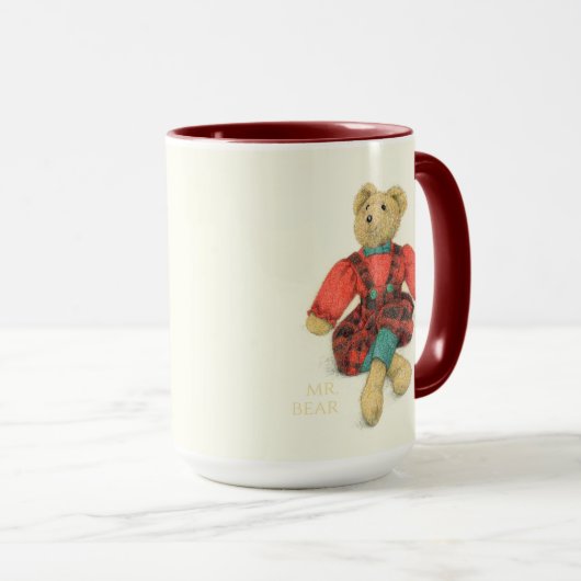 HERR und MRS. BEAR Tall Maroon Combo Tasse (VorderseiteRechts)