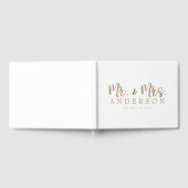 HERR und MRS. Gold Script Typografie Moderne Minim Gästebuch (Voll)