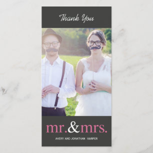 HERR UND MRS. Hochzeit Dankeschön Karten - Grau