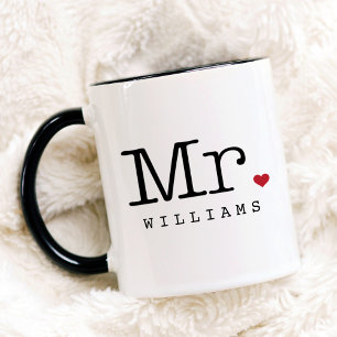 Herr Vintage Schwarzes Personalisiertes Hochzeitsm Tasse