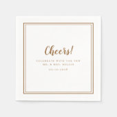 Herr Wedding Modern Simple Rustic Brown Serviette (Vorderseite)