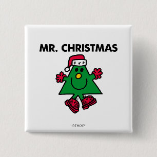 Herr Weihnachten Festlicher Hut & Handschuhe Button