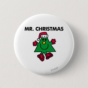 Herr Weihnachten Festlicher Hut & Handschuhe Button