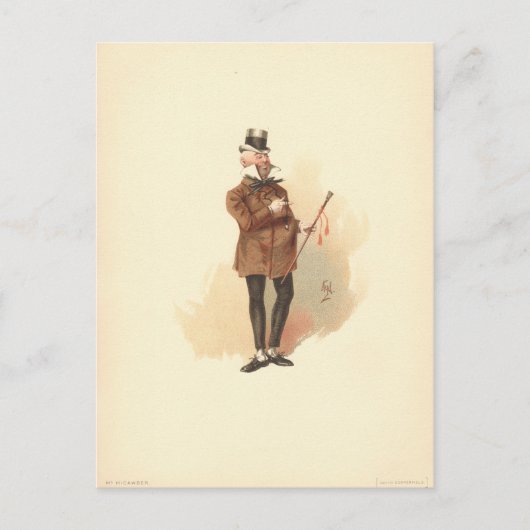 Herr Wilkins Micawber David Copperfield Postkarte (Vorderseite)