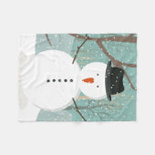 Herr Winter Snowman Fleecedecke (Vorderseite (Horizontal))