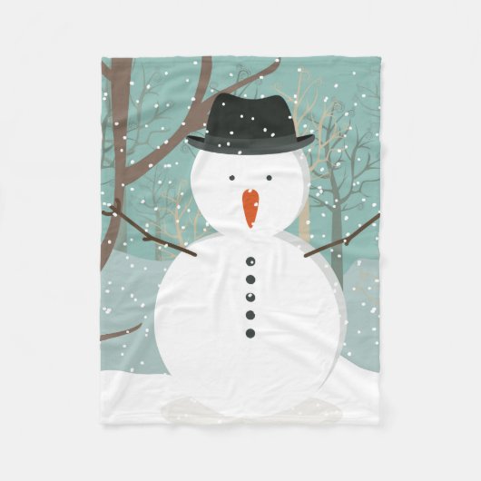 Herr Winter Snowman Fleecedecke (Vorderseite)