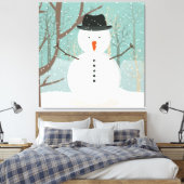 Herr Winter Snowman Leinwanddruck (Insitu (Schlafzimmer))