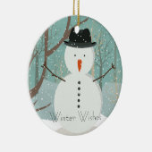 Herr Winter wünscht Snowman Ornament Round (Rechts)