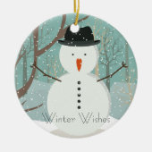 Herr Winter wünscht Snowman Ornament Round (Vorne)