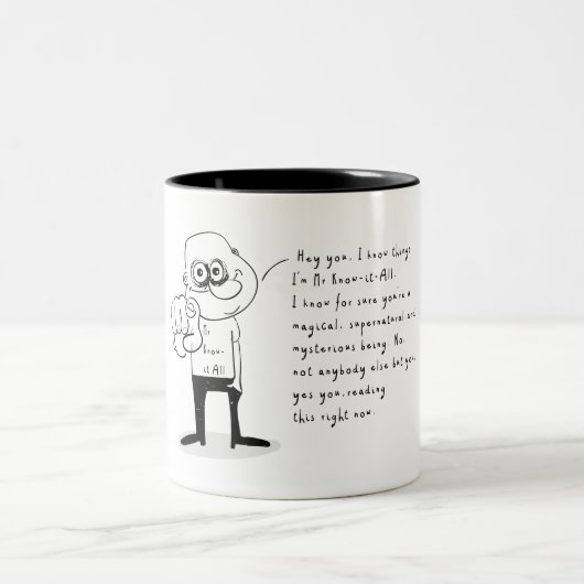 Herr Wissen-Es-All Mug Zweifarbige Tasse (Mittel)