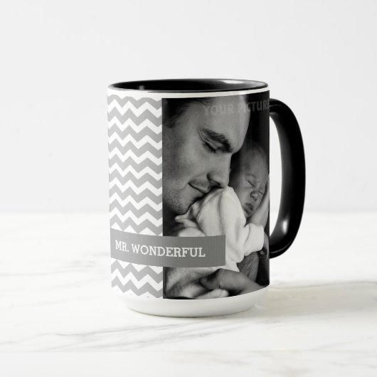 Herr Wonderful. Custom Foto Vatertag Geschenk Tasse (VorderseiteRechts)