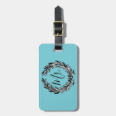 Herr Wreath Turquoise Gepäckanhänger (Vorderseite vertikal)