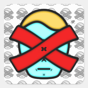 Herr X - Anonyme mysteriöse Person v1.1 Square St Quadratischer Aufkleber