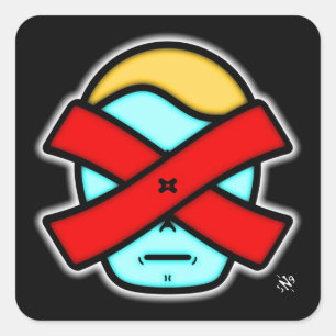 Herr X - Anonyme mysteriöse Person v2 Square Stick Quadratischer Aufkleber