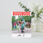 Herr Z in den 100. Sanford Stakes Postkarte (Stehend Vorderseite)