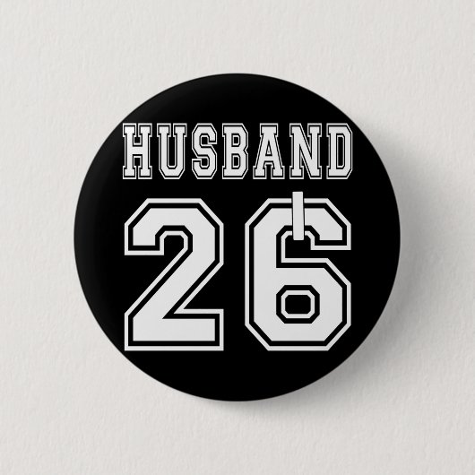 Herren 2026 Ehemann Ehefrau passende Verlobungsfei Button (Vorderseite)