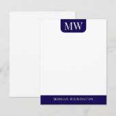 Herren 2 Initialen Professional Navyblau Mitteilungskarte (Vorne/Hinten)