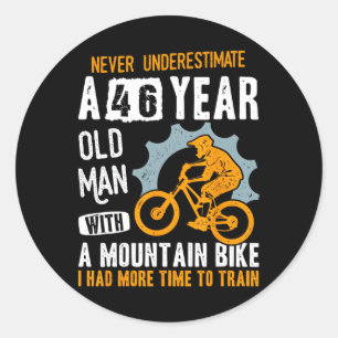 Herren 46. Geburtstag Mtb Biker Lustiger Radfahrer Runder Aufkleber