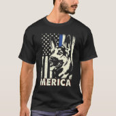 Herren 4. Juli Deutscher Schäferhund Merica Ameri T-Shirt (Vorderseite)