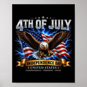 Herren 4. Juli-Shirt Männer Patriotisch Freiheit Poster