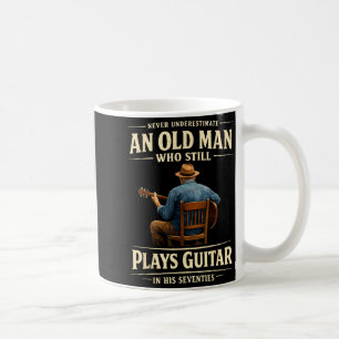 Herren 70. Geburtstag Akustikgitarre Spieler vinta Kaffeetasse