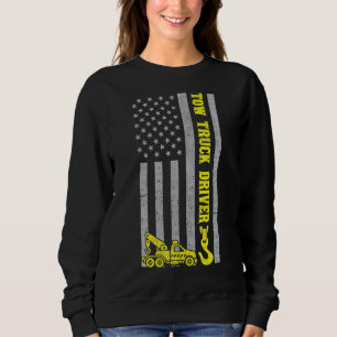 Herren Abschleppwagenfahrer Haken Kette Flagge Ame Sweatshirt