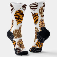 Herren-Afrika-Print-Sport-Crew-Socken