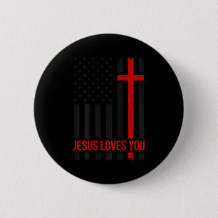 Herren Amerikanische Flagge Jesus liebt dich Chris Button