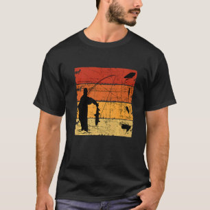 Herren Angeln Retro Angeln Fischer Engel T-Shirt