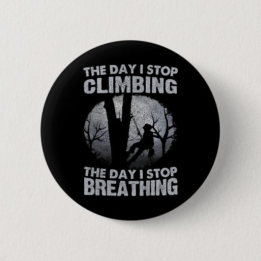 Herren Arborist Baumpfleger Holzfäller Holzarbeite Button (Vorderseite)
