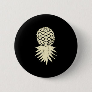 Herren auf dem Kopf stehende Ananas subtile Ferien Button