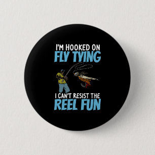 Herren Bachforellen-Angler Rolle Fliege Button