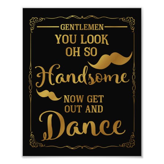 Herren Badezimmer Hochzeitszeichen Gold Fotodruck (Vorne)