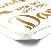 Herren Badezimmer Hochzeitszeichen Gold Fotodruck (Ecke)