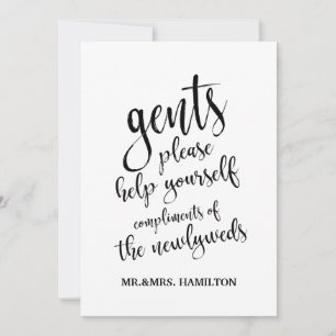 Herren-Badezimmer-Korb günstiges Hochzeitsschild