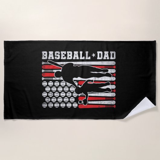 Herren Baseball-Vater-Shirt Trainer Schlagmann Pit Strandtuch (Vorderseite)