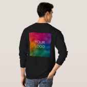 Herren Basic Langarm T-Shirt Logo Vorlage (Schwarz voll)