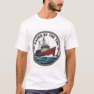 Herren Basic "Raised by the Tide" Grafik T-Shirt