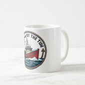 Herren Basic "Raised by the Tide" Grafik T-Shirt Kaffeetasse (VorderseiteRechts)