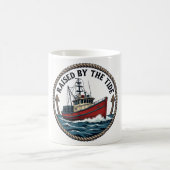 Herren Basic "Raised by the Tide" Grafik T-Shirt Kaffeetasse (Mittel)