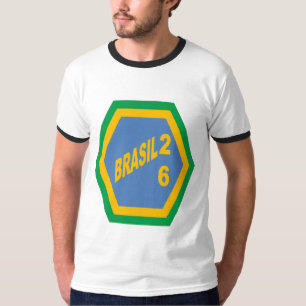 Herren Basic Ringer T-Shirt BRASIL 26