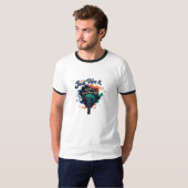 Herren Basic Ringerr-Shirt mit Gitarrenkunst T-Shirt (Vorne ganz)