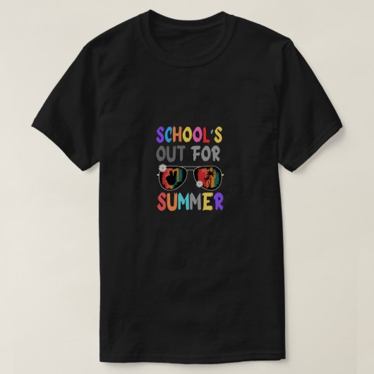 Herren Basic School Out für Brille Sommer T-Shirt (Design vorne)