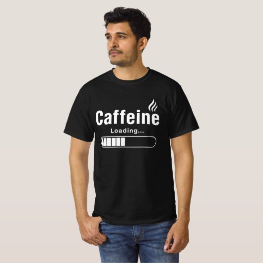 Herren Basic T-Shirt – „Caffeine Loading…“ (Vorne ganz)