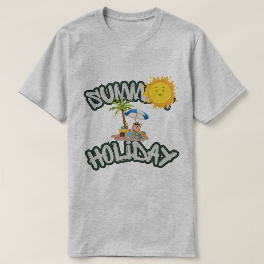Herren Basic T-Shirt Sommerferien (Design vorne)