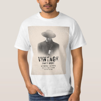 Herren-Baumwoll-T-Shirt Vintage-Party-Nacht T-Shirt